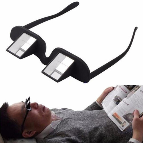 Luie leesbril horizontaal plat bed gebruik 2