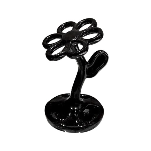 Ceramic Flower-Shaped Toothbrush Holder Rack for 6 Brushes