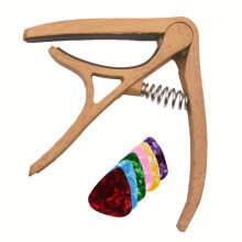 Capo Quick Change Guitar Capo Wooden with 6 Picks