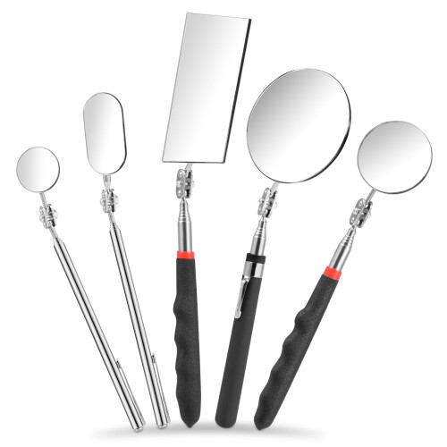 Telescoping Inspection Mirror Stainless Steel 5 Pcs