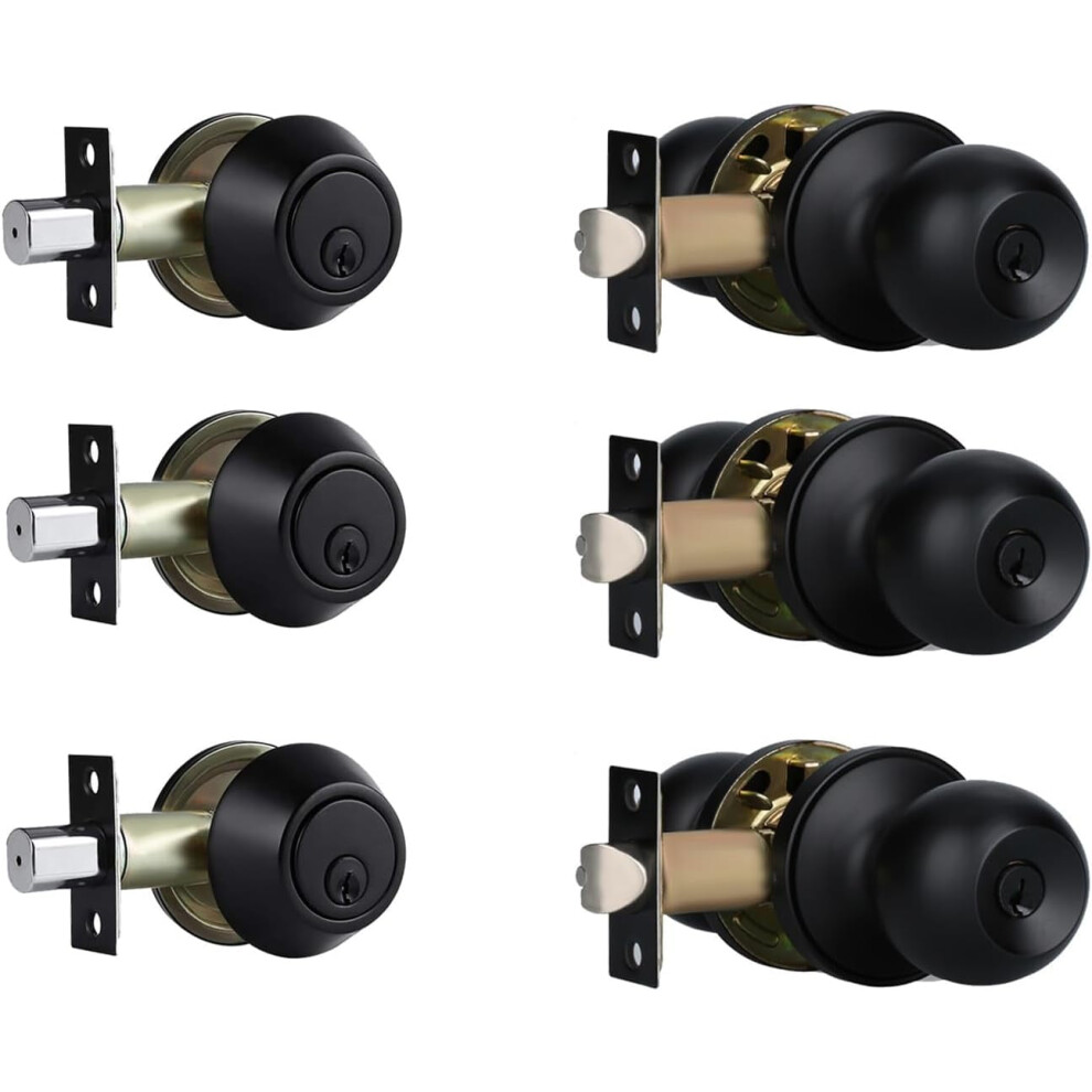 Single Cylinder Deadbolt And Knob Lock Set Satin Nickel 9097180110040