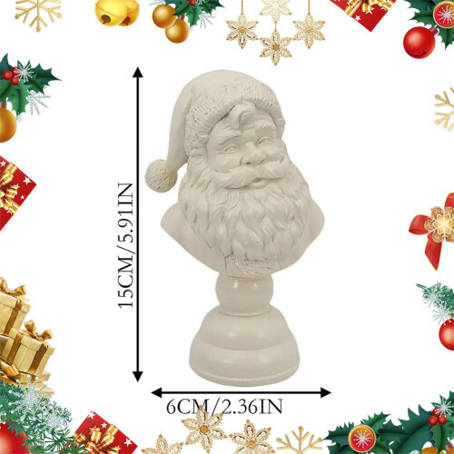 Jultomtebyst Vit Resin Juldekoration 1