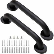 Shower Grab Bar Black Stainless Steel 12 Inch 2 Pack