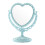 Heart-Shaped Vanity Mirror with Stand Light Blue 1