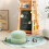 Storage Ottoman Cube Modern Round Footrest Green 4
