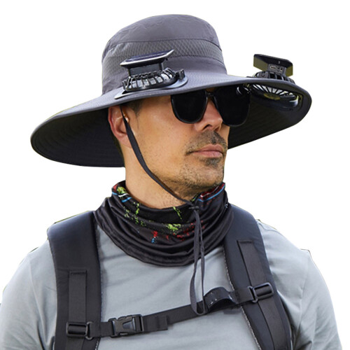 Solar Fan Sun Hat with UV Protection and USB Charging 1