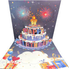 Carte d'anniversaire lumineuse et musicale (1 paquet)