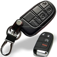 Smart-Key-Halterung aus Leder für Dodge Jeep (4-Tasten)