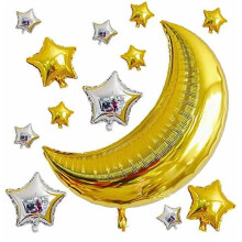 Mond-Mylar-Ballons Gold Silber 12 Stück 36 Zoll