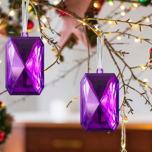 AuroraX Valentine's Day hanging decor purple glitter gem
