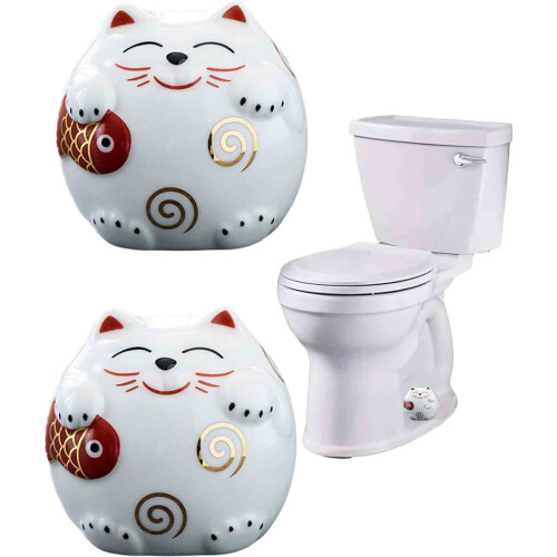 Ceramic cat toilet bolt caps decorative 2 pcs 1
