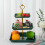 Crown Top Tiered Serving Tray Green 3-Piece Plastic 6