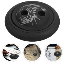 Chinese ink well with lid round inkslab 1 set black