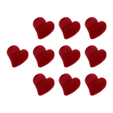 Pinza para el cabello con forma de corazón y textura aterciopelada roja para mujer (10 unidades)