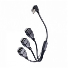 USB 2.0 90-Grad-Splitter-Adapter, 1 Stecker auf 3 Buchsen