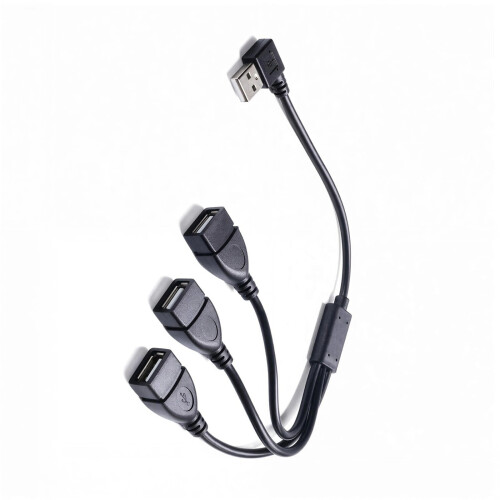 USB 2.0 90-Grad-Splitter-Adapter, 1 Stecker auf 3 Buchsen