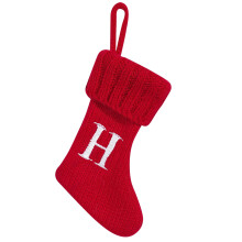 Chaussettes de Noël rouges avec initiales brodées, 26