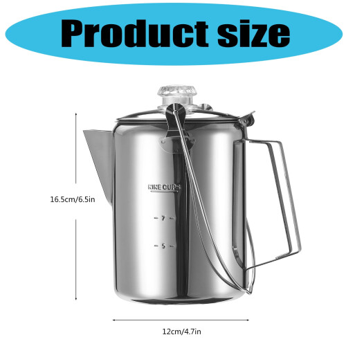 Coffee Percolator Hinged Lid 9 Cup Stainless Steel 2