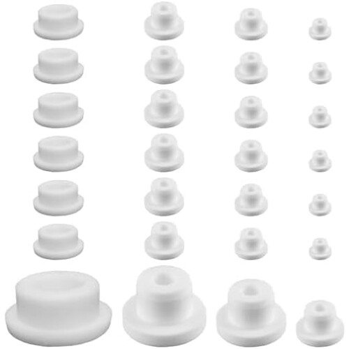 Silicone Bathtub Jet Covers White 24PCS 12-23mm