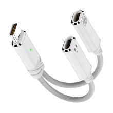Adaptador de carregamento USB-C 2 em 1 com portas USB-A e USB-C