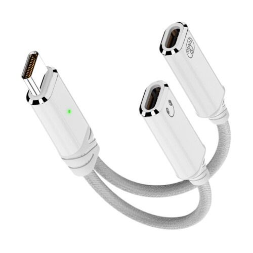 Adaptador de carregamento USB-C 2 em 1 com portas USB-A e USB-C