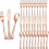 Ensemble de couverts en plastique or rose, robustes, 75 pièces 1