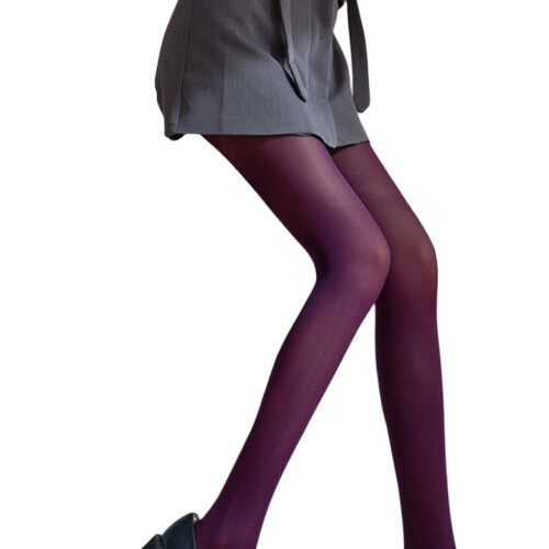 Meia-calça feminina semi-opaca com pé, cor sólida, 1 par
