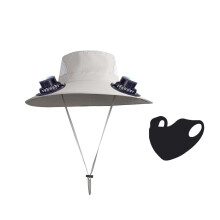 Solárna rybárska čiapka s 2 ventilátormi, UPF50+, 3 rýchlosti, ultraľahká