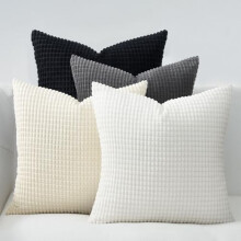 Corduroy-koristetyynyn päällinen mustavalkoinen 20 x 20 tuumaa 4 kpl:n setti