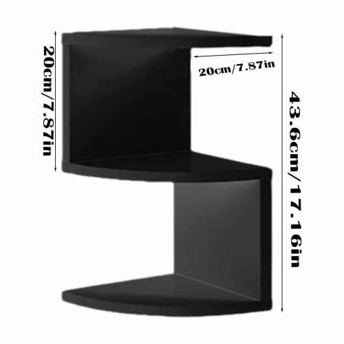 Étagère d'angle murale en bois pour chambre ou salon 2