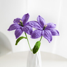 Bouquet de lys violets au crochet, fleurs artificielles (1 pièce)