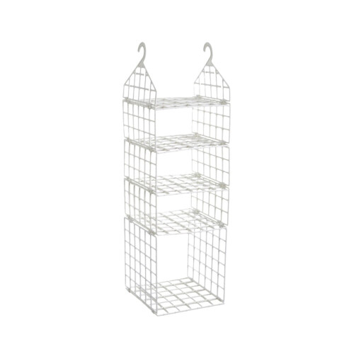 Witte hangende kastplank organizer PP opvouwbaar 1 groot