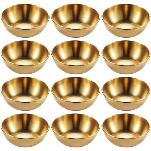 Rustfrit stål sauceskåle guld 3,46 tommer 12 stk.