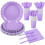Conjunto de pratos e guardanapos de papel lavanda, 175 peças 1