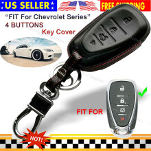 Étui en cuir pour clé intelligente Chevrolet Malibu Camaro 4 boutons