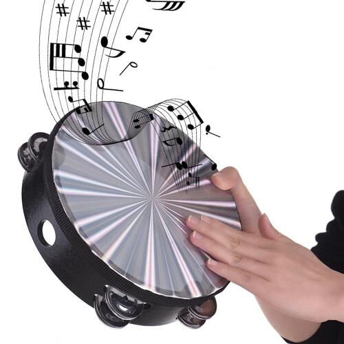 8 Inch 3D Tambourine Double Row Jingle Percussion 1