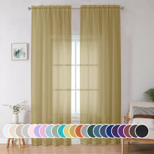 Rideaux voilages dorés 42 x 96 pouces, 2 panneaux filtrant la lumière