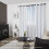 Room Darkening Thermal Curtains White Silver Wave Dots 4