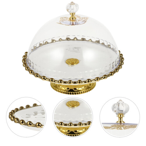 Suporte de vidro para bolo com tampa em forma de cúpula, redondo de 20 cm (8 polegadas). 2