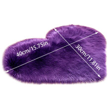 Tapis en peluche en forme de cœur 30 x 40 cm, antidérapant et moelleux, violet
