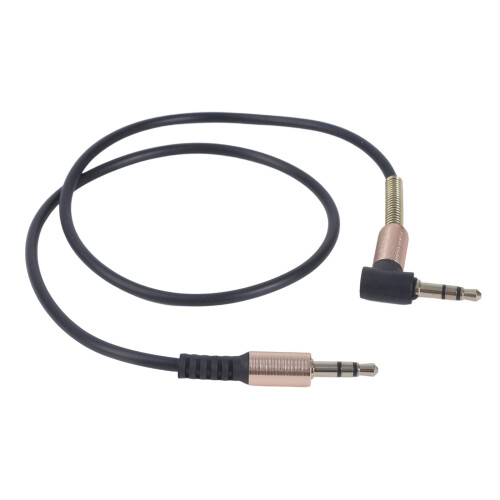 Cable para auriculares de 3,5 mm en ángulo recto a recto, 50 cm, aluminio