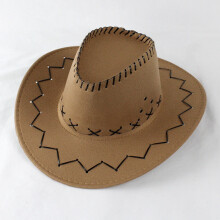Pălărie de cowboy din piele întoarsă pentru copii, pentru petreceri cu costume western