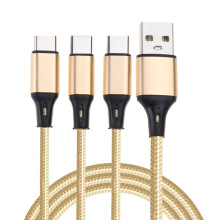 Cabo de carregamento USB-C USB 2.0A para C1: divisor triplo