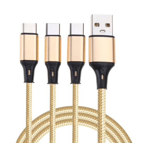 Cabo de carregamento USB-C USB 2.0A para C1: divisor triplo
