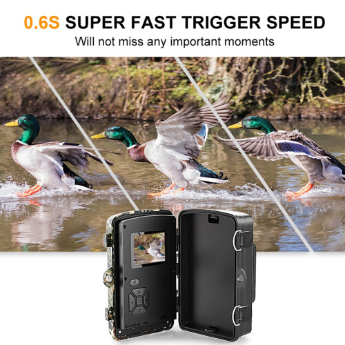 MIXFEER trail camera 1080P IR night vision 0.6s trigger 1