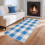 Small Blue and White Checkered Runner Rug 2x4 Feet 1