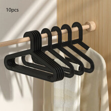 Cintres en plastique pour adultes, lot de 10, noirs