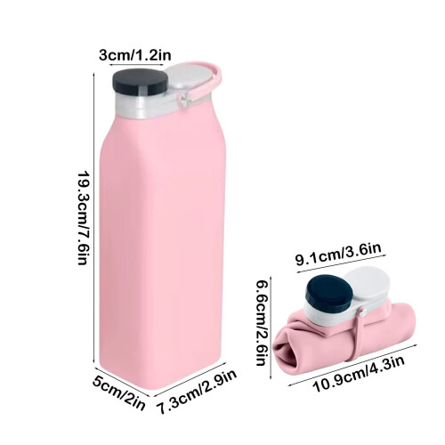 Faltbare Wasserflasche, 20 oz, faltbare, weiche Reiseflasche