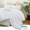 Duvet Cover Set Brushed Microfiber 3-Piece Queen White 2