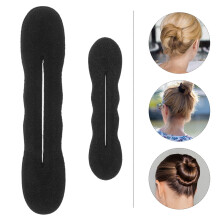 Anillo para hacer moños de cabello negro (6 unidades)